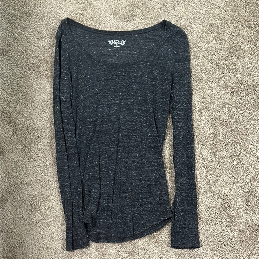 Mudd Fitted Gray Long Sleeve Tee
